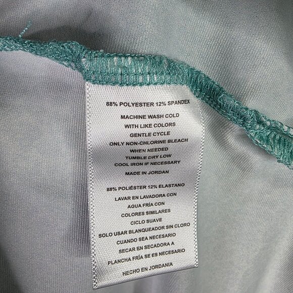 Mens Hickey Freeman Teal Floral Golf Polo Shirt Short Sleeve Polyester Stretch L - Picture 3 of 7